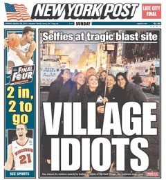 selfies taken at the still-smoldering site of a deadly building explosion is not one of them