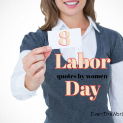 woman with sign for labor day