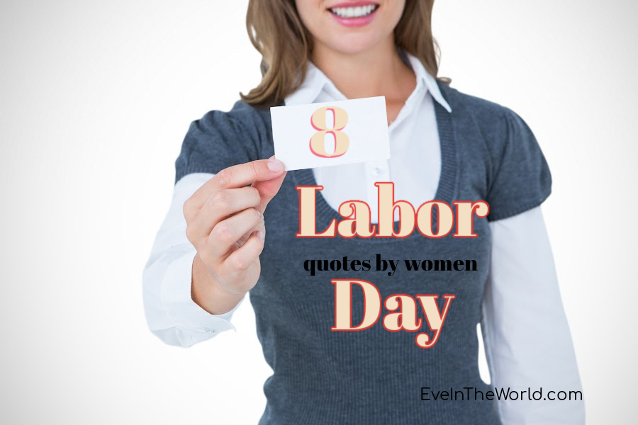 woman with sign for labor day